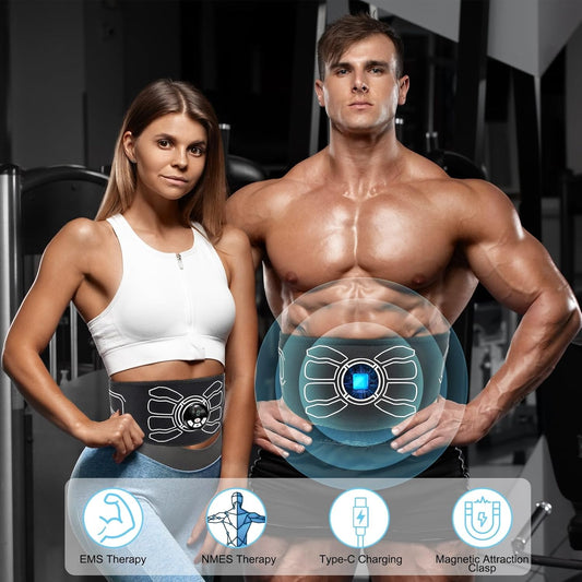 EMS Ab Muscle Stimulator Belt – Targeted Ab Training & Pain Relief
