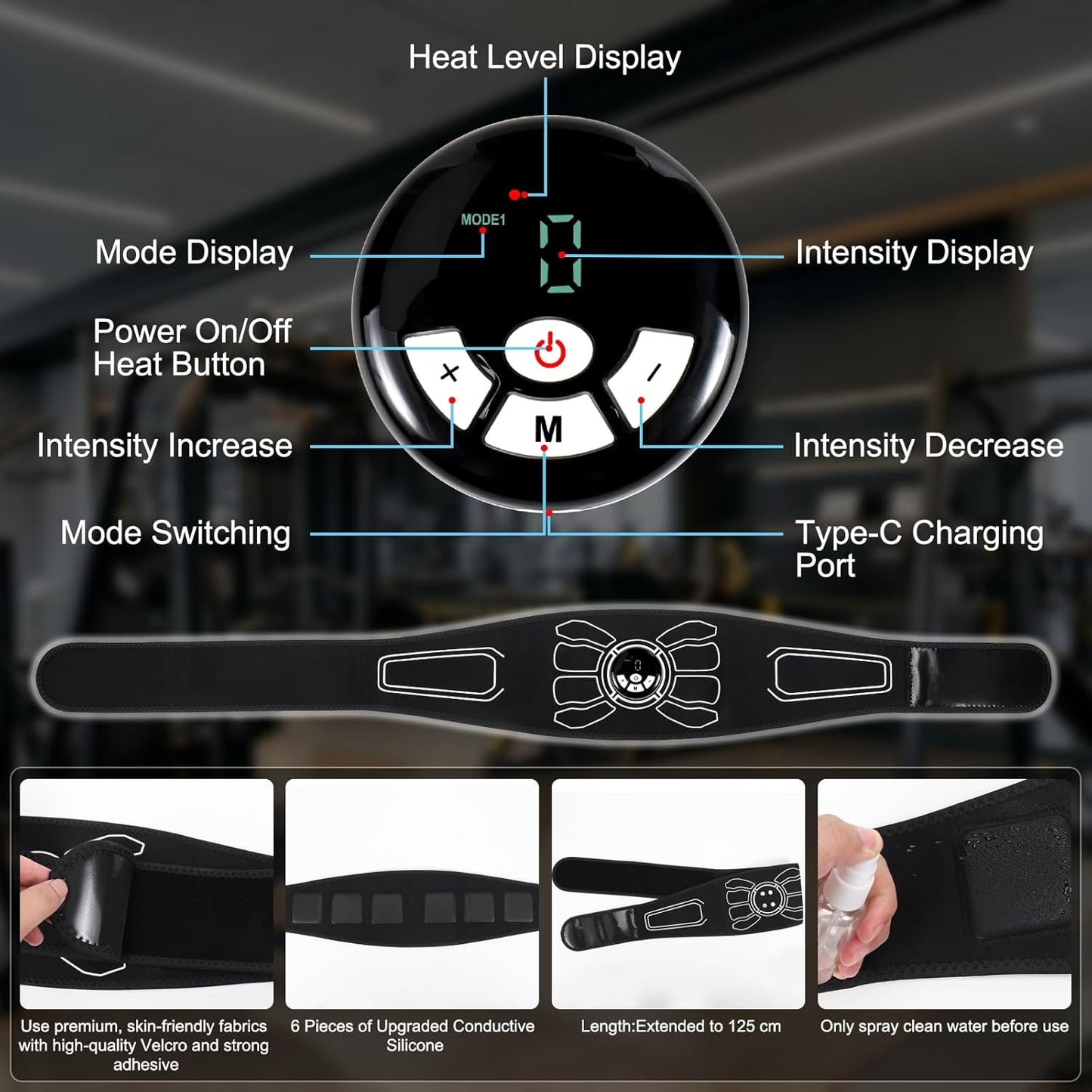 EMS Ab Muscle Stimulator Belt – Targeted Ab Training & Pain Relief